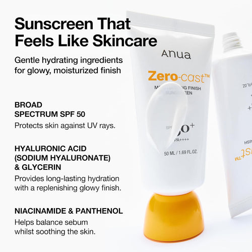 AnuaAnua Zero-Cast Moisturizing Sunscreen SPF50 50ml