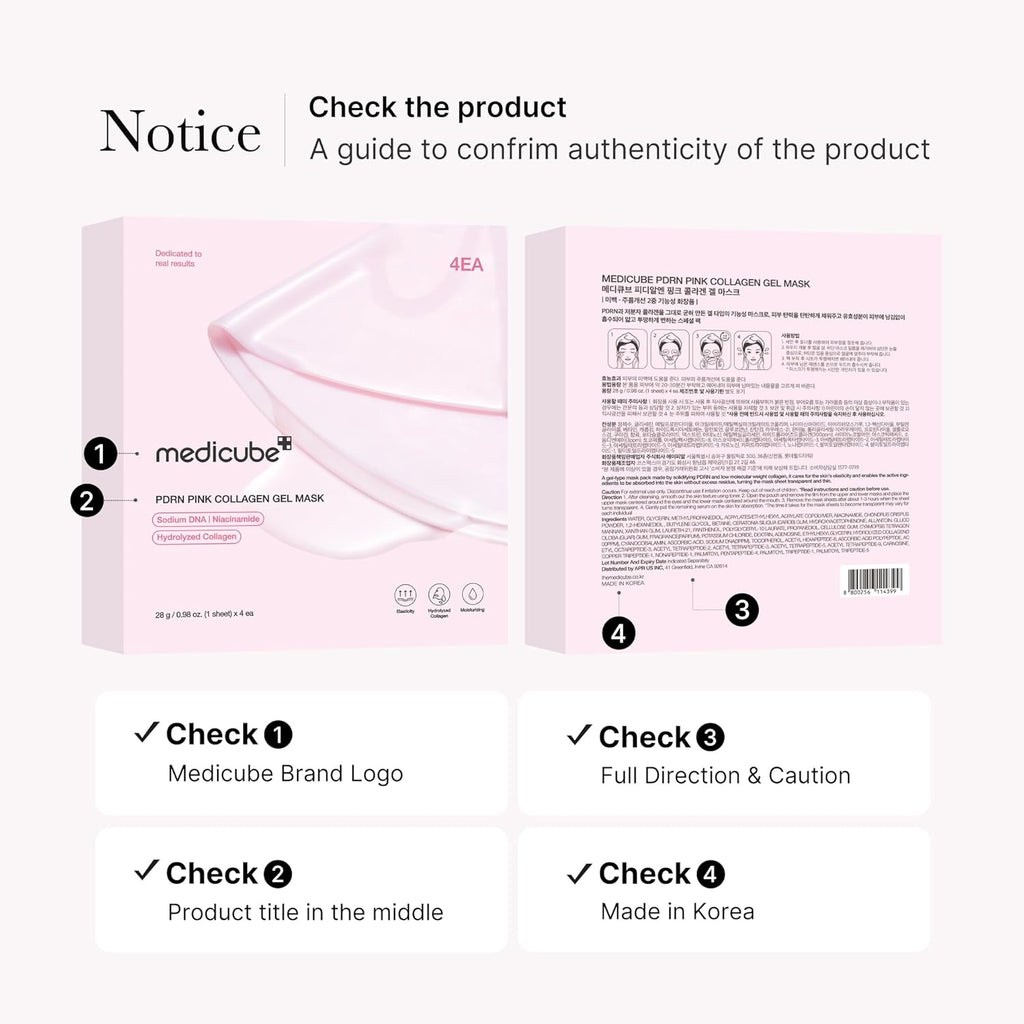 Medicube PDRN Pink Collagen Jelly Gel Mask 28g x 4ea